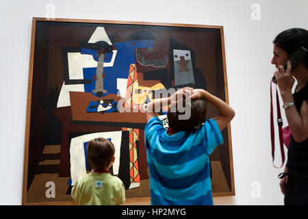 Three Musicians, Fontainebleau, summer 1921, by Pablo Ruiz Picasso, MoMA ( Museum of Modern Art),New York City, USA Stock Photo