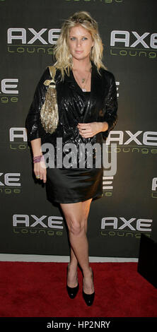 Rachel Hunter arrives for the Axe Lounge at Liv at the Fontainebleu Hotel during Super Bowl week  in Miami Beach, Florida on February 6, 2010. Photo by Francis Specker Stock Photo