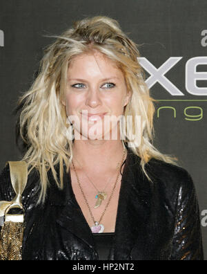 Rachel Hunter arrives for the Axe Lounge at Liv at the Fontainebleu Hotel during Super Bowl week  in Miami Beach, Florida on February 6, 2010. Photo by Francis Specker Stock Photo