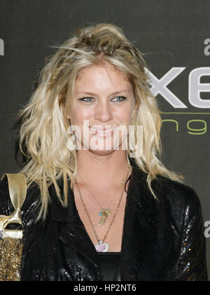 Rachel Hunter arrives for the Axe Lounge at Liv at the Fontainebleu Hotel during Super Bowl week  in Miami Beach, Florida on February 6, 2010. Photo by Francis Specker Stock Photo