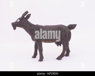 children's toy goat on a white background Stock Photo