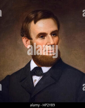 Abraham Lincoln (1809-1865), portrait by Charles Wesley Jarvis, oil on canvas, 1861. Stock Photo