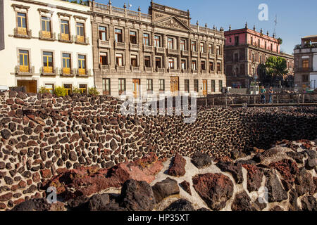 The Aztecs Ruins of Templo Mayor, Archaeological Site,historic center, Mexico City, Mexico Stock Photo