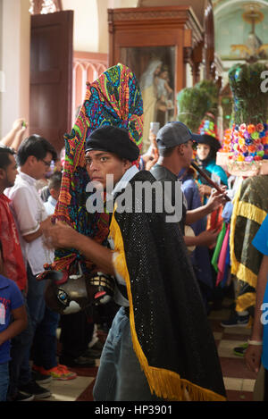 Diriamba, Nicaragua - January 4, 2017: Colorful dress and mask on