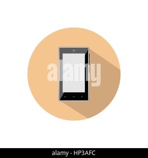 smart phone. isolated on white background in a bright circle. Trendy flat style for graphic design, logos, website, social media, mobile applications Stock Vector