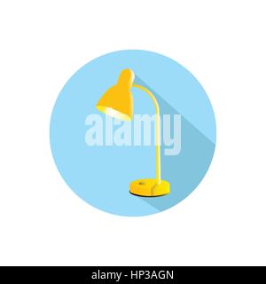 table lamp. on a white background in a bright circle. Trendy flat style for graphic design, logos, website, social media, mobile applications Stock Vector