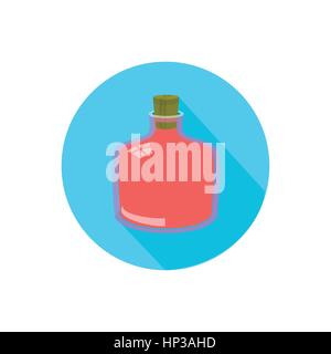 bottle. on a white background in a bright circle. Trendy flat style for graphic design, logos, website, social media, mobile applications Stock Vector