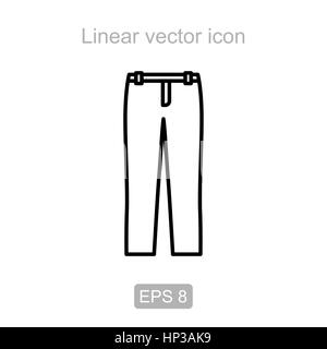 Icon of the pants in a linear style Stock Vector
