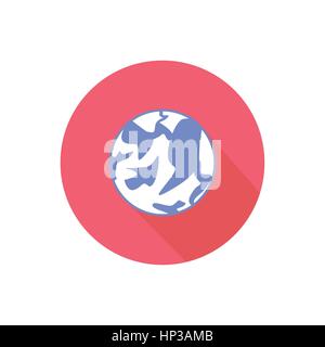 planet. on a white background in a bright circle. Trendy flat style for graphic design, logos, website, social media, mobile applications Stock Vector