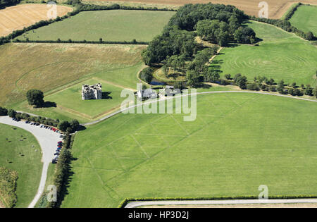 Spectacular aerial views of the National Trust property of Lyveden New Bield in Northamptonshire, U.K. Stock Photo