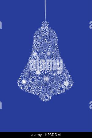 Christmas bell, snowflakes ball white vector illustration Stock Vector