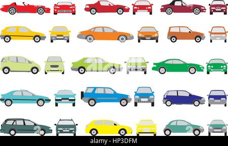 Color Cars Stock Vector