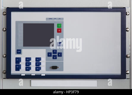 Command panel in modern electrical substation Stock Photo