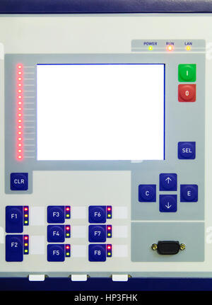 Command panel in modern electrical substation Stock Photo