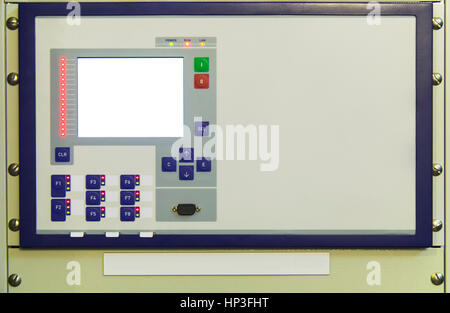 Command panel in modern electrical substation Stock Photo