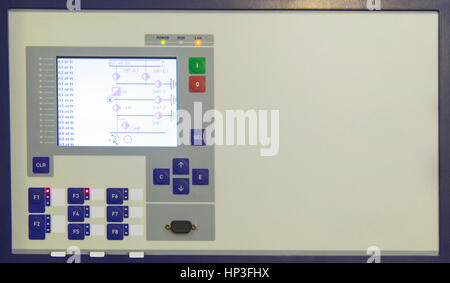 Command panel in modern electrical substation Stock Photo