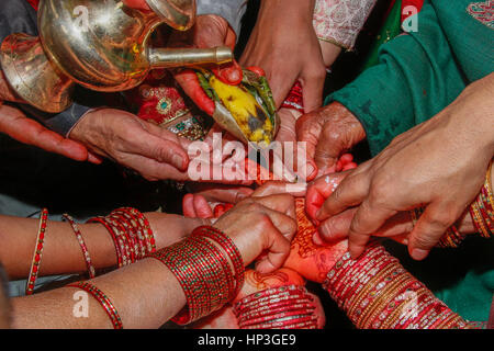 Traditional wedding ceremony in Nepal and India Stock Photo