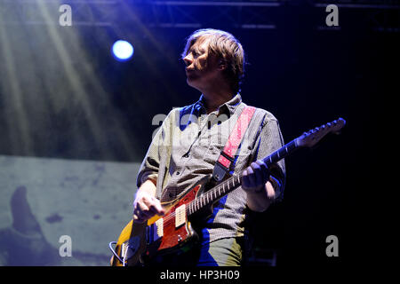 BILBAO, SPAIN - OCT 31: Thruston Moore (band) live performance at Bime Festival on October 31, 2014 in Bilbao, Spain. Stock Photo