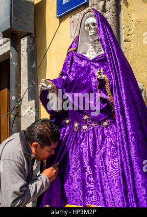 La Santa Muerte, Saint Death, Emiliano Zapata street at  Jesus Maria street, Mexico City, Mexico Stock Photo