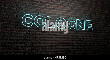 COLOGNE -Realistic Neon Sign on Brick Wall background - 3D rendered royalty free stock image. Can be used for online banner ads and direct mailers. Stock Photo