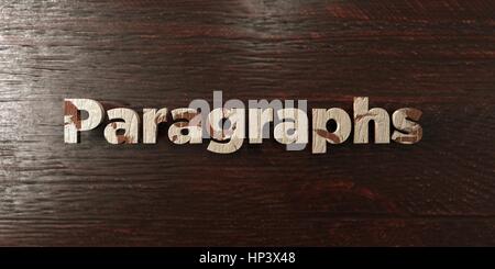 Paragraphs - grungy wooden headline on Maple  - 3D rendered royalty free stock image. This image can be used for an online website banner ad or a prin Stock Photo