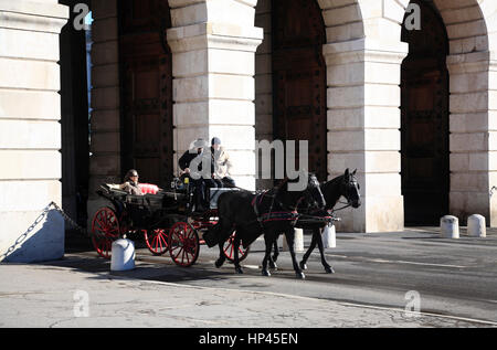 horse carriage at Hofburg palace,  Vienna, Austria, Europe Stock Photo