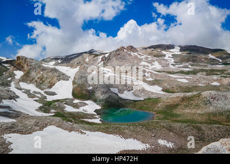uyluk tepe,uyluk hill,winter scape ,pond in the snow Stock Photo