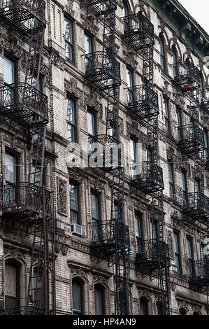 The exterior of buildings on the lower east side of Manhattan. Stock Photo
