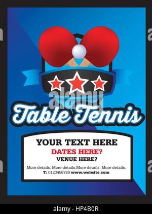 Table tennis Vector clip-art editable advert or poster Stock Vector