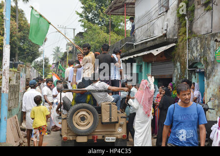 Kochi, India - November 7, 2015 - Indian muslims protesting on street after elections Stock Photo