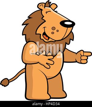 A happy cartoon lion laughing and smiling. Stock Vector