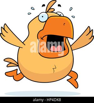 A cartoon chicken running in a panic. Stock Vector