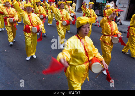 Chinatown. parade of the day of independence. Mott St,New York City, USA Stock Photo