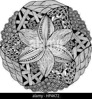 Zendala - mandala of zentangle Stock Photo - Alamy