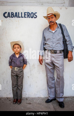 Spectators in a charreada Mexican rodeo at the Lienzo Charro Zermeno, Guadalajara, Jalisco, Mexico Stock Photo