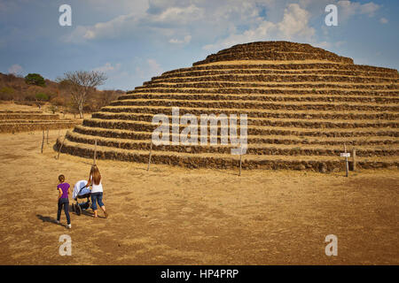 Circular stepped pyramid, Guachimontones archaeological site , near Teuchitlan, Jalisco, Mexico Stock Photo