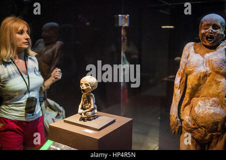 Museum of the Mummies,mummified mother and children, Guanajuato, state Guanajuato, Mexico Stock Photo