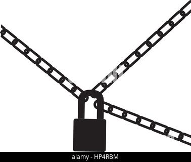 silhouette padlock and metal chains icon Stock Vector Image & Art - Alamy
