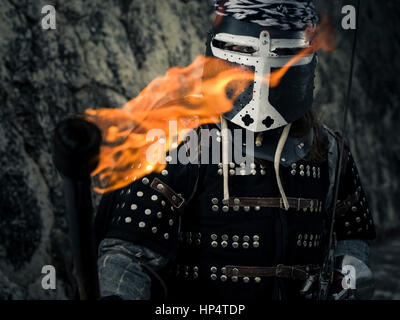 Medieval Knight in armor Stock Photo