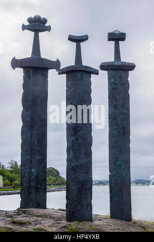 Sverd i fjell (swords in rock), Stavanger Stock Photo