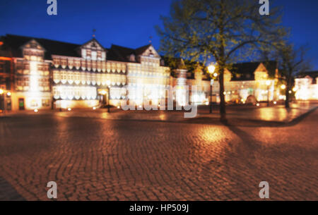 Bokeh blur the old city in Europe in beautiful golden Stock Photo