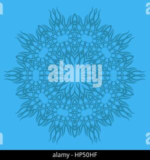 Blue Ornamental Line Pattern. Endless Texture. Oriental Geometric Ornament Stock Vector