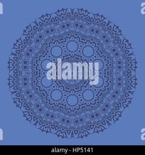 Blue Ornamental Line Pattern. Endless Texture. Oriental Geometric Ornament Stock Vector