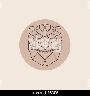 Geometric head wolverine. Abstract polygonal design. Vector illustration. Stock Vector