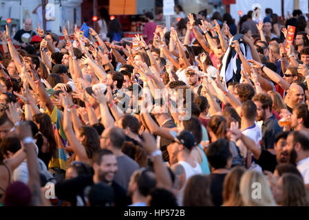 The crowd in a concert Stock Photo