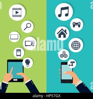 Internet of things concept with icon set design, vector illustration 10 eps graphic. Stock Vector