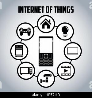Internet of things concept with icon set design, vector illustration 10 eps graphic. Stock Vector