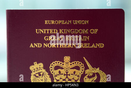 Berlin, Germany. 06th July, 2016. A British passport reads 'European Union United Kingdom of Great Britain and Northern Ireland', seen in Berlin, Germany, 06 July 2016. Photo: Britta Pedersen/dpa | usage worldwide/dpa/Alamy Live News Stock Photo