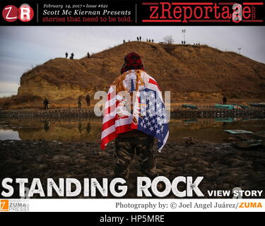 zReportage.com Story of the Week # 621 - STANDING ROCK: Oil and Water - Dakota Access Pipeline - Launched Feb. 14, 2017 - Full multimedia experience: audio, stills, text and or video: Go to zReportage.com to see more - On February 7, 2017 the US Army Corps of Engineers granted the controversial Dakota Access oil pipeline an easement to pass beneath Lake Oahe and the Missouri River, north of the Standing Rock Sioux Reservation. Since early 2016, thousands of Native Americans have been fighting to prevent the pipeline's completion. In the final days of Barack Obama's presidency the White House Stock Photo