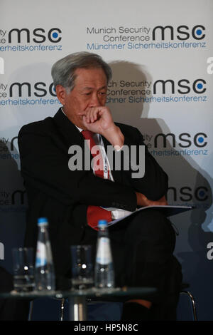 Munich, Germany. 18th Feb, 2017. Singapore's Minister for Defense Ng Eng Hen attends a Panel Discussion 'Pacific no more? Security in East Asia and the Korean Peninsula' at the second day of the 53rd Munich Security Conference (MSC) at the Bayerischer Hof hotel in Munich, southern Germany, on Feb. 18, 2017. Credit: Luo Huanhuan/Xinhua/Alamy Live News Stock Photo